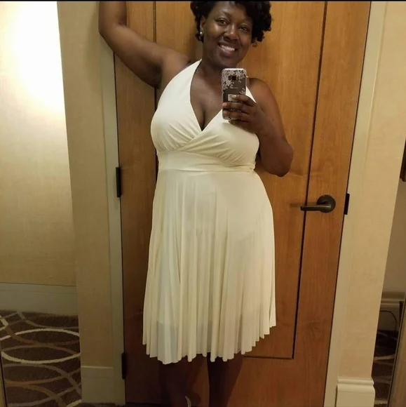 Ashley Stewart | Dresses | Ashley Stewart Ivory Halter Dress Size We 416 |  Poshmark